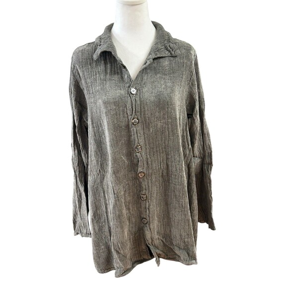 CP Shades NWT Button Down Tunic Sz M Linen Blend - Picture 1 of 6